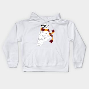 Hipster Snowy Owl Kids Hoodie